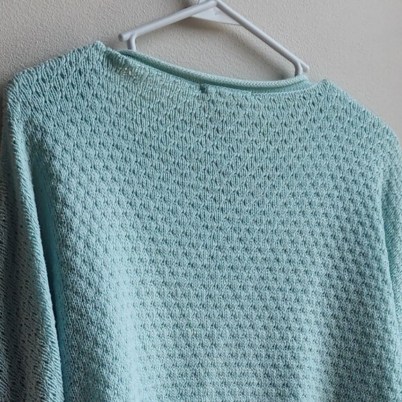 Fantastic Fawn Mint Scoop Neck Fringe Sweater Size Medium - Picture 10 of 13